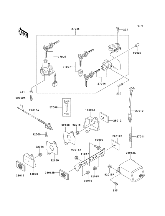 Ignition switch/locks/reflectors Kawasaki ZX750 ZX750 Ninja ZX-7R
