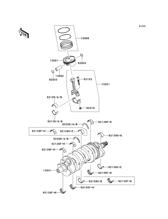 Crankshaft/piston(s) Kawasaki ZX600 ZX600 Ninja ZX-6R