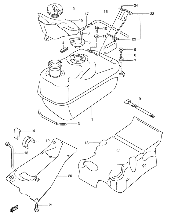 Топливный бак Suzuki AN250 AN250 Burgman (European analogue of 