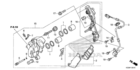 Front Brake Caliper (Abs) Honda CBR300R CBR300R (ABS)