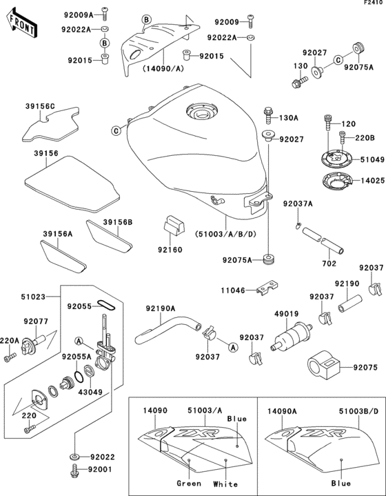 Fuel tank(1/2)(zx400-l1) Kawasaki ZX400 ZX400 ZXR400 Fuel tank(1/2)(zx400-l1) Kawasaki ZX400 ZX400 ZXR400