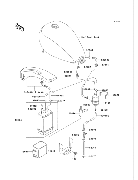 Fuel evaporative system(1/2)(ca) Kawasaki VN750 VN750 Vulcan 750