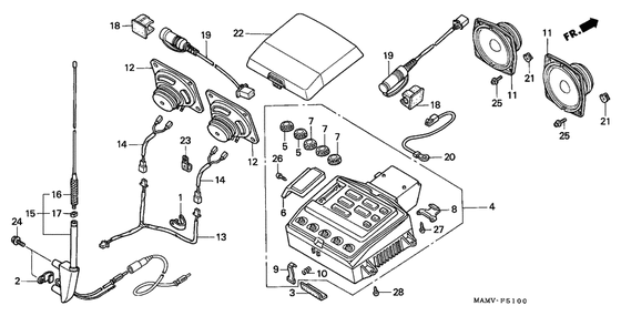 Radio cassette Honda GL1500 GL1500A Gold Wing Aspencade