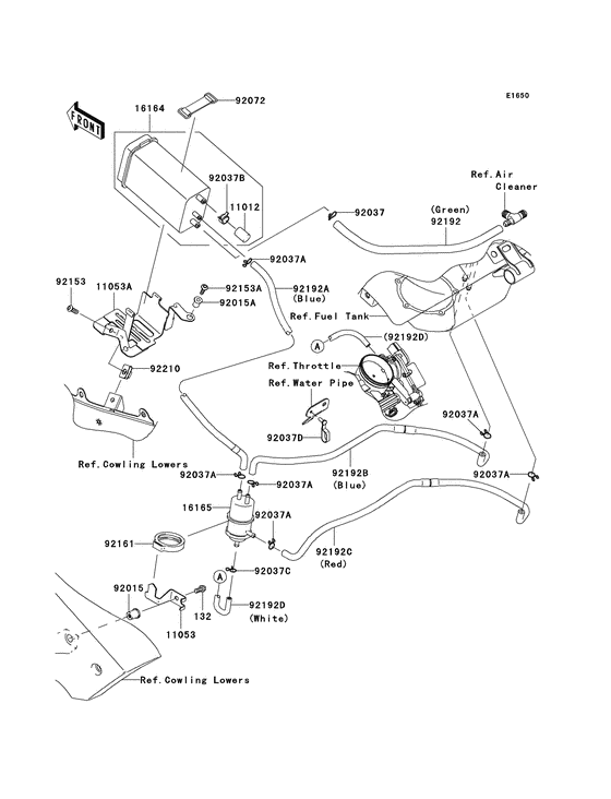 Fuel evaporative system Kawasaki ZX600 ZX600 Ninja ZX-6R