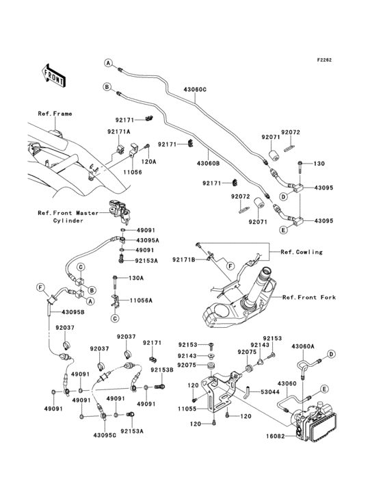 Brake piping Kawasaki ZR750 ZR750 Z750R ABS