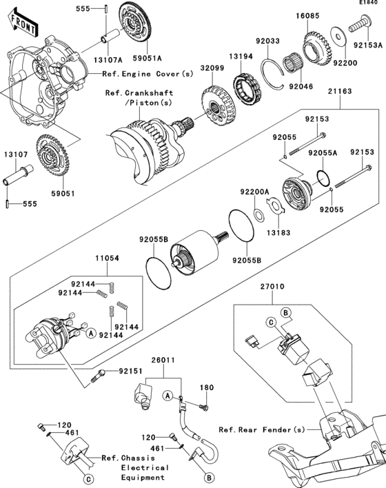 Starter motor Kawasaki ZX600 ZX600 Ninja ZX-6R