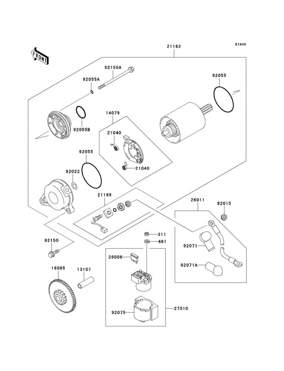 Starter motor Kawasaki ZX750 ZX750 Ninja ZX-7