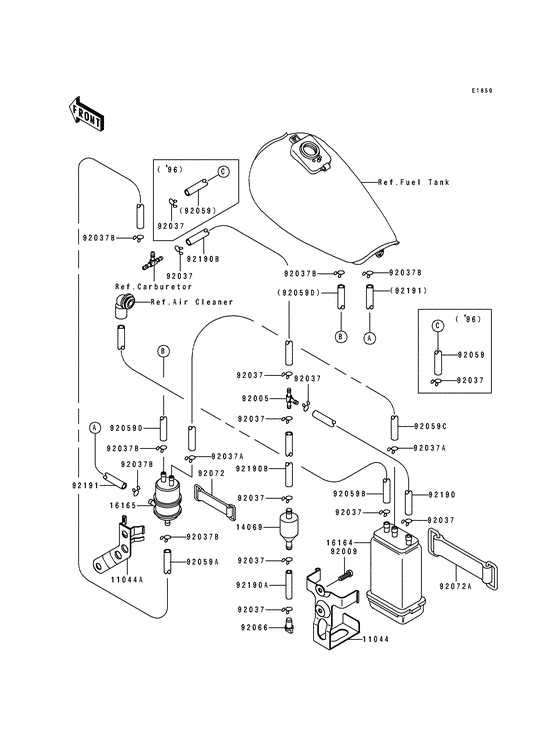 Fuel evaporative system Kawasaki ZL600 ZL600 Eliminator