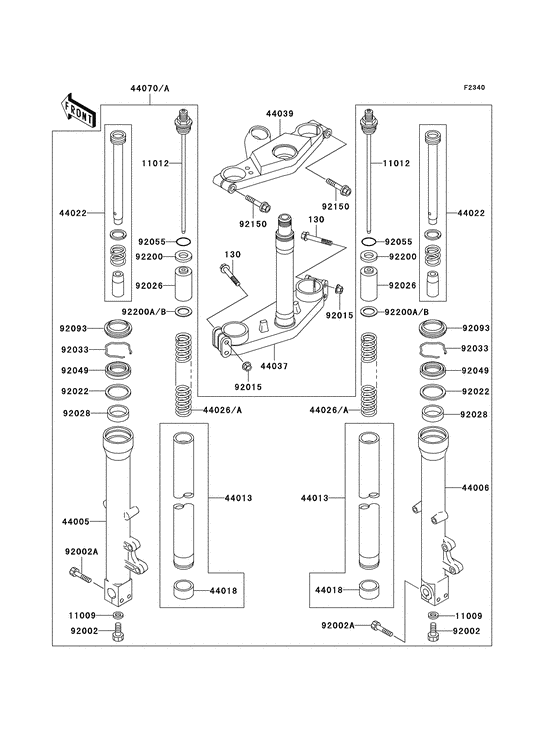 Вилка передней оси Kawasaki ZX1100 ZX1100 ZZ-R1100