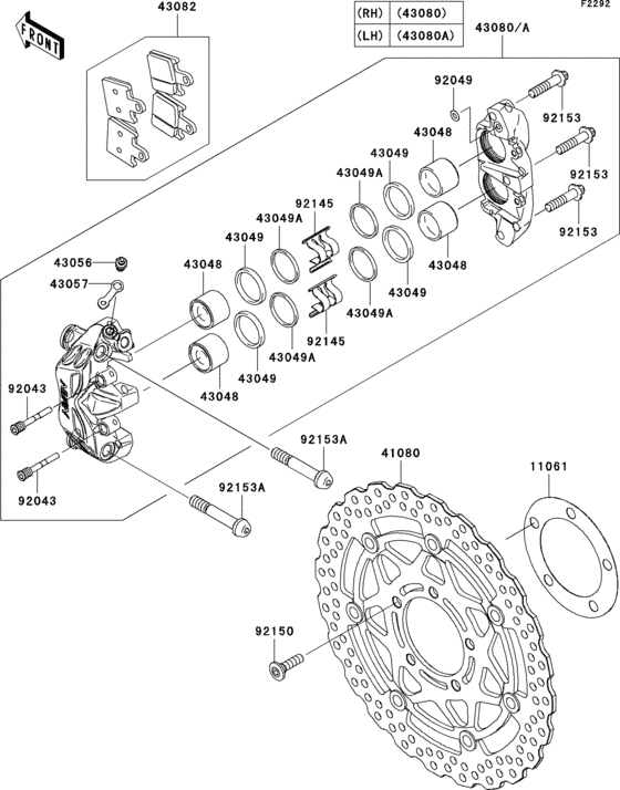 Передний тормоз Kawasaki ZX1400 ZX1400 Ninja ZX-14