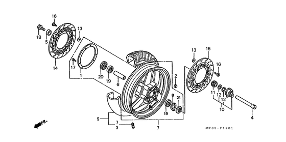 Переднее колесо Honda ST1100 ST1100 (ABS/ TCS) Pan-European