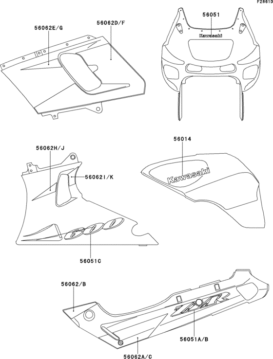 Decals(red/gray)(zx600-e6) Kawasaki ZX600 ZX600 ZZ-R600