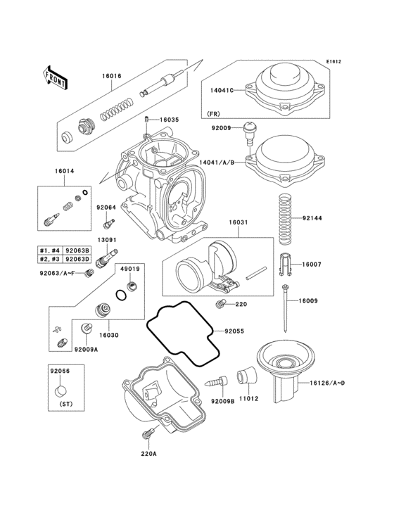Carburetor parts(1/2) Kawasaki ZX750 ZX750 Ninja ZX-7R