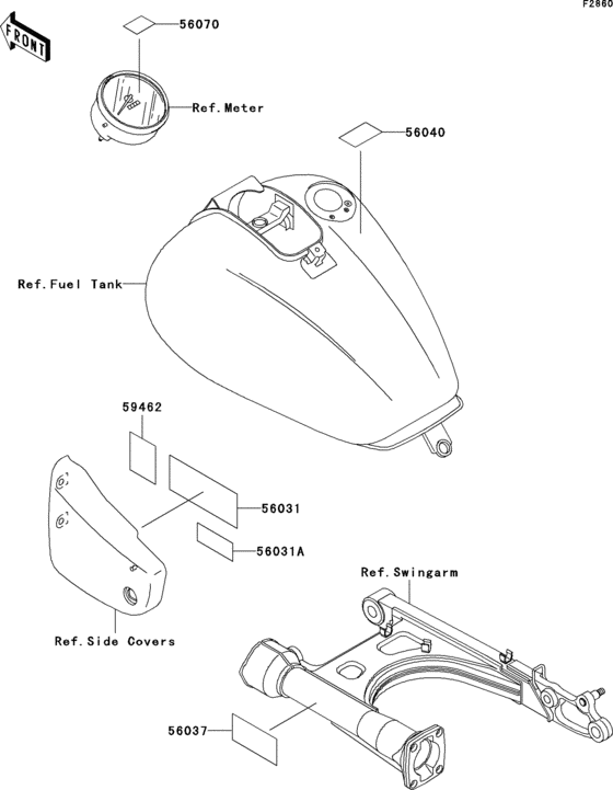 Информационные наклейки Kawasaki VN1500 VN1500 Vulcan 1500 Classic