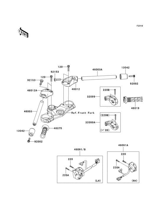 Руль & Пульт управления рулевой Kawasaki ZX1400 ZX1400 ZZR1400 ABS