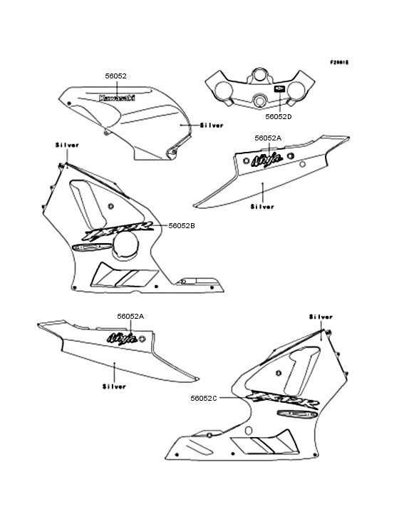 Наклейки Kawasaki ZX1200 ZX1200 Ninja ZX-12R