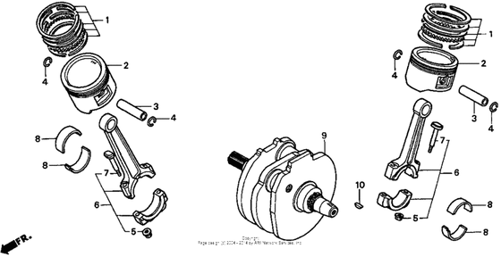 Crankshaft + piston + rings Honda VT1100 VT1100T Shadow A.C.E. Tour