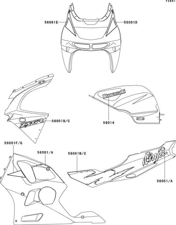 Decals(green/white)(zx600-f1) Kawasaki ZX600 ZX600 Ninja ZX-6R