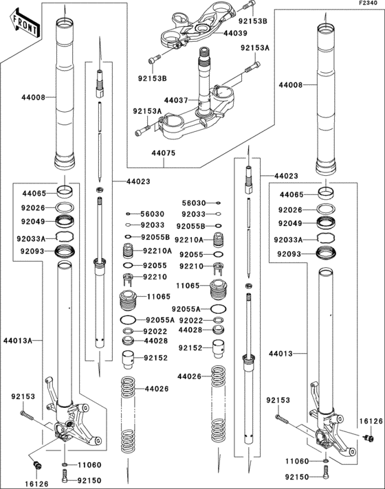 Вилка передней оси Kawasaki ZX600 ZX600 Ninja ZX-6RR