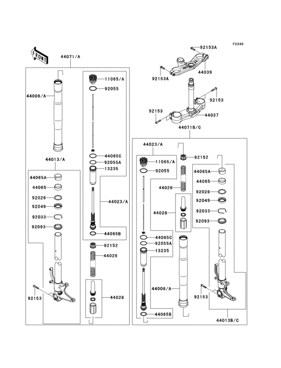 Вилка передней оси Kawasaki ZX600 ZX600 Ninja ZX-6R