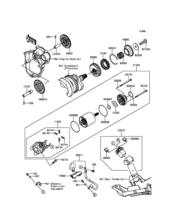 Starter Motor Kawasaki ZX636 ZX636 Ninja ZX-6R ABS
