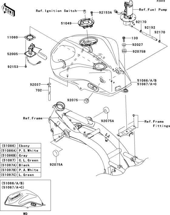 Топливный бак Kawasaki ZR750 ZR750 Z750 ABS