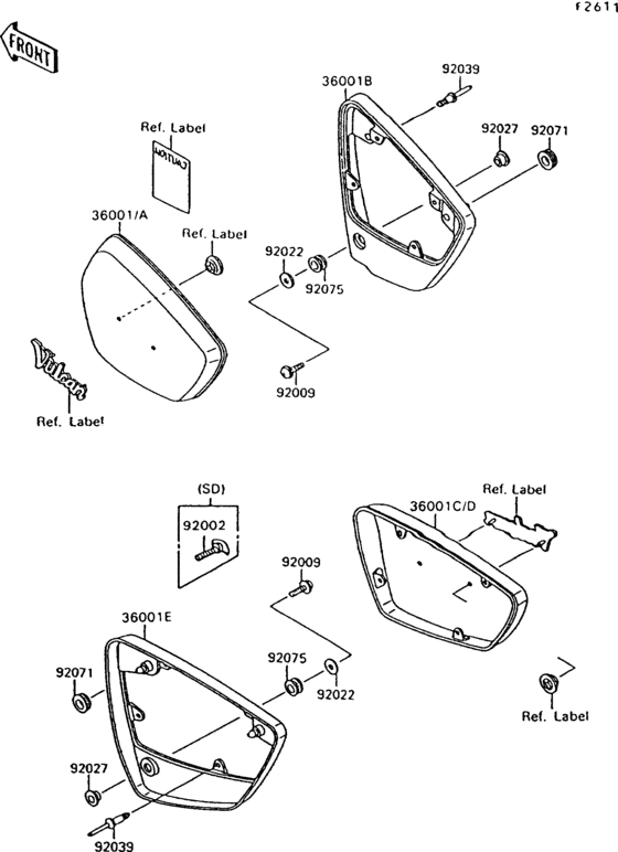 Side covers Kawasaki VN1500 VN1500 VN-15