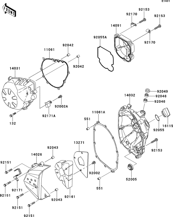 Engine cover(s) Kawasaki ZR750 ZR750 Z750 ABS