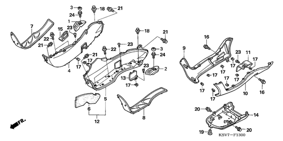 Floor panel/center cover Honda NSS250 NSS250X Forza X