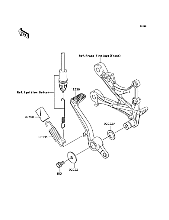 Brake pedal/torque link Kawasaki ZX636 ZX636 Ninja ZX-6R