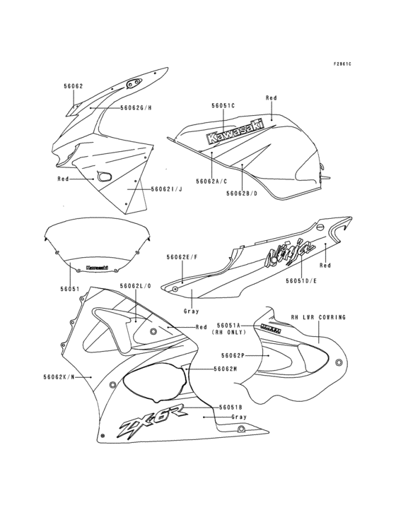 Decals(red/gray) Kawasaki ZX600 ZX600 Ninja ZX-6R Decals(red/gray) Kawasaki ZX600 ZX600 Ninja ZX-6R