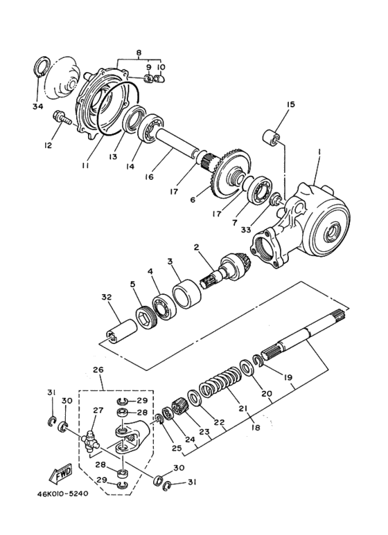 Приводной вал Yamaha T50 T50 T50