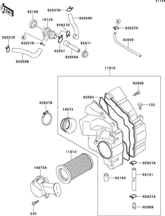 Воздушный фильтр Kawasaki ER500 ER500 ER-5