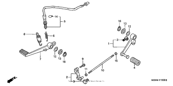 Лапка тормоза & Лапка переключения Honda CBR600 CBR600F4i