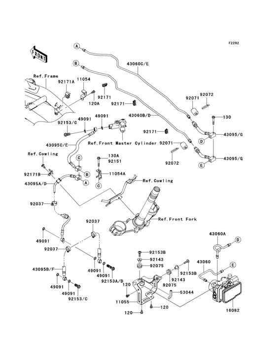 Brake piping Kawasaki ZR750 ZR750 Z750 ABS