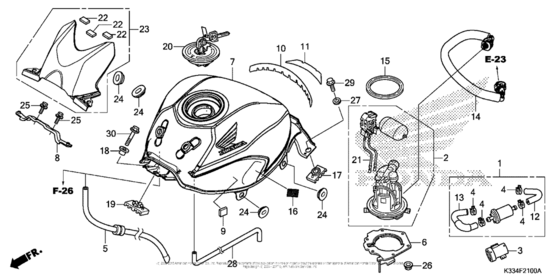Топливный бак Honda CBR300R CBR300R (ABS)