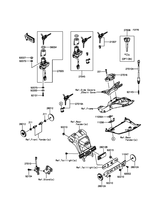 Ignition Switch/Locks/Reflectors Kawasaki ZX1000 ZX1000 Ninja ZX-10R