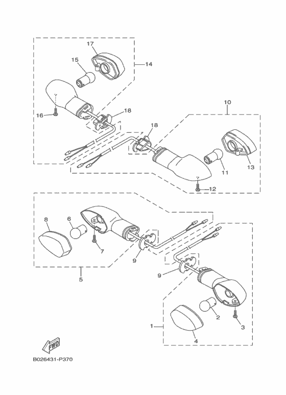Поворотники Yamaha YZF-R3 YZF-R3A