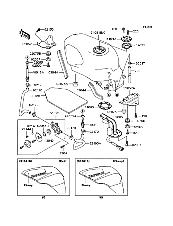 Топливный бак Kawasaki ZX400 ZX400 ZZR400