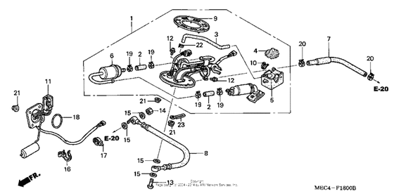 Топливный насос Honda NRX1800 NRX1800D Valkyrie Rune