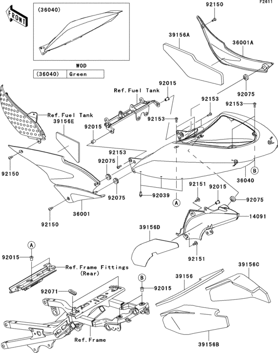 Side covers Kawasaki ZX600 ZX600 Ninja ZX-6RR