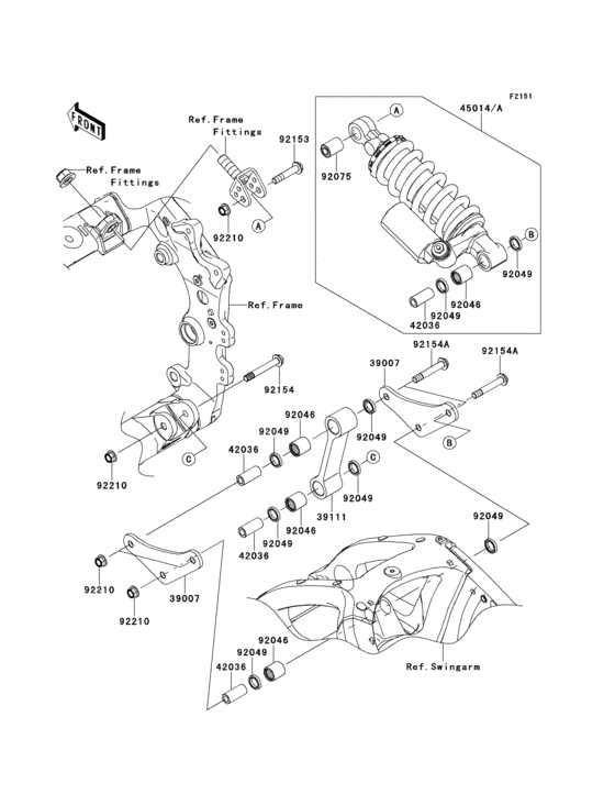 Suspension/shock absorber Kawasaki ZX1000 ZX1000 Ninja ZX-10R