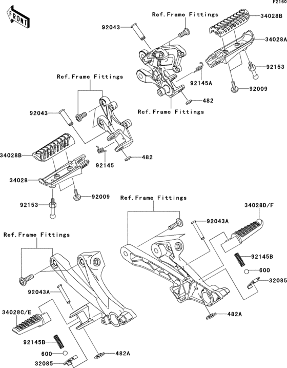 Подножки Kawasaki ZX1400 ZX1400 ZZR1400 ABS