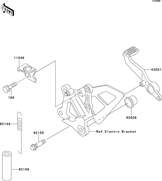Brake pedal/torque link Kawasaki ZX750 ZX750 Ninja ZX-7R Brake pedal/torque link Kawasaki ZX750 ZX750 Ninja ZX-7R