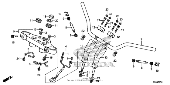 Руль 2 Honda VT750 VT750C2F Shadow Spirit