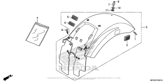 Rear Fender (2) Honda VT1300 VT1300CX (ABS) Fury