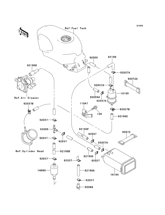 Fuel evaporative system(1/2)(ca) Kawasaki ZX600 ZX600 Ninja ZX-6