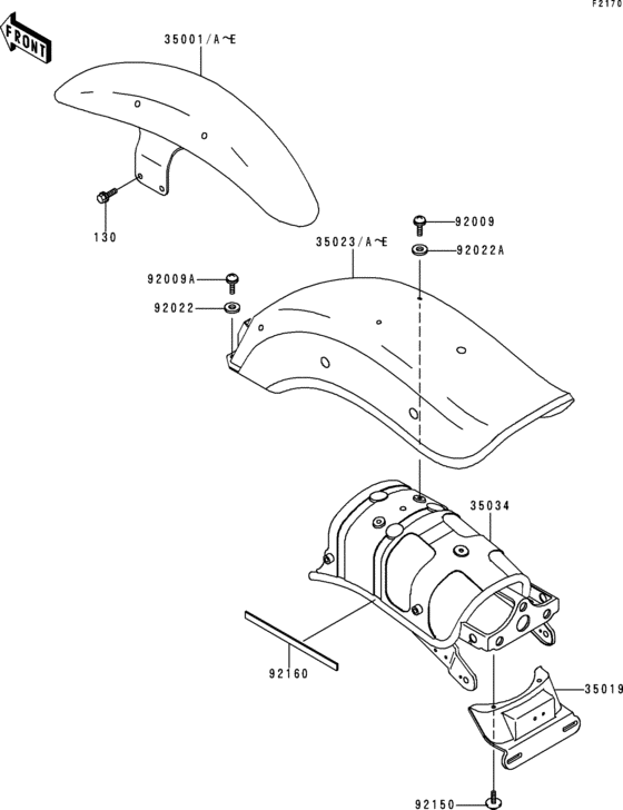 Крыло Kawasaki EN500 EN500 Vulcan 500 LTD