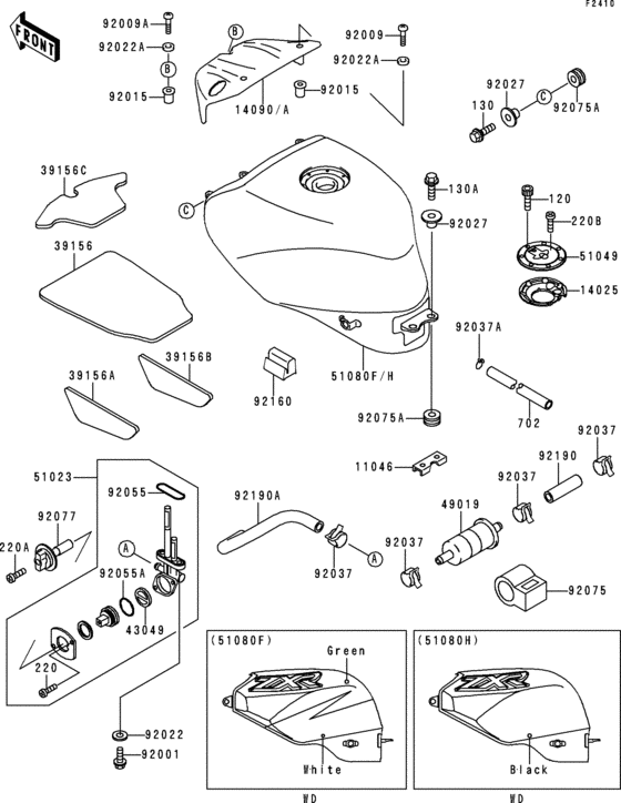 Fuel tank(1/2) Kawasaki ZX400 ZX400 ZXR400