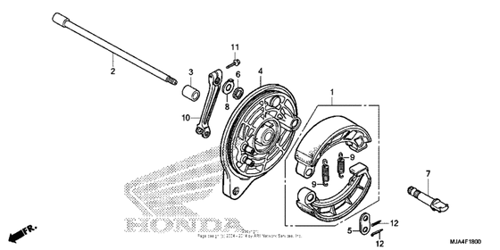Задний тормозной барабан 1 Honda VT750 VT750C2B Shadow Phantom